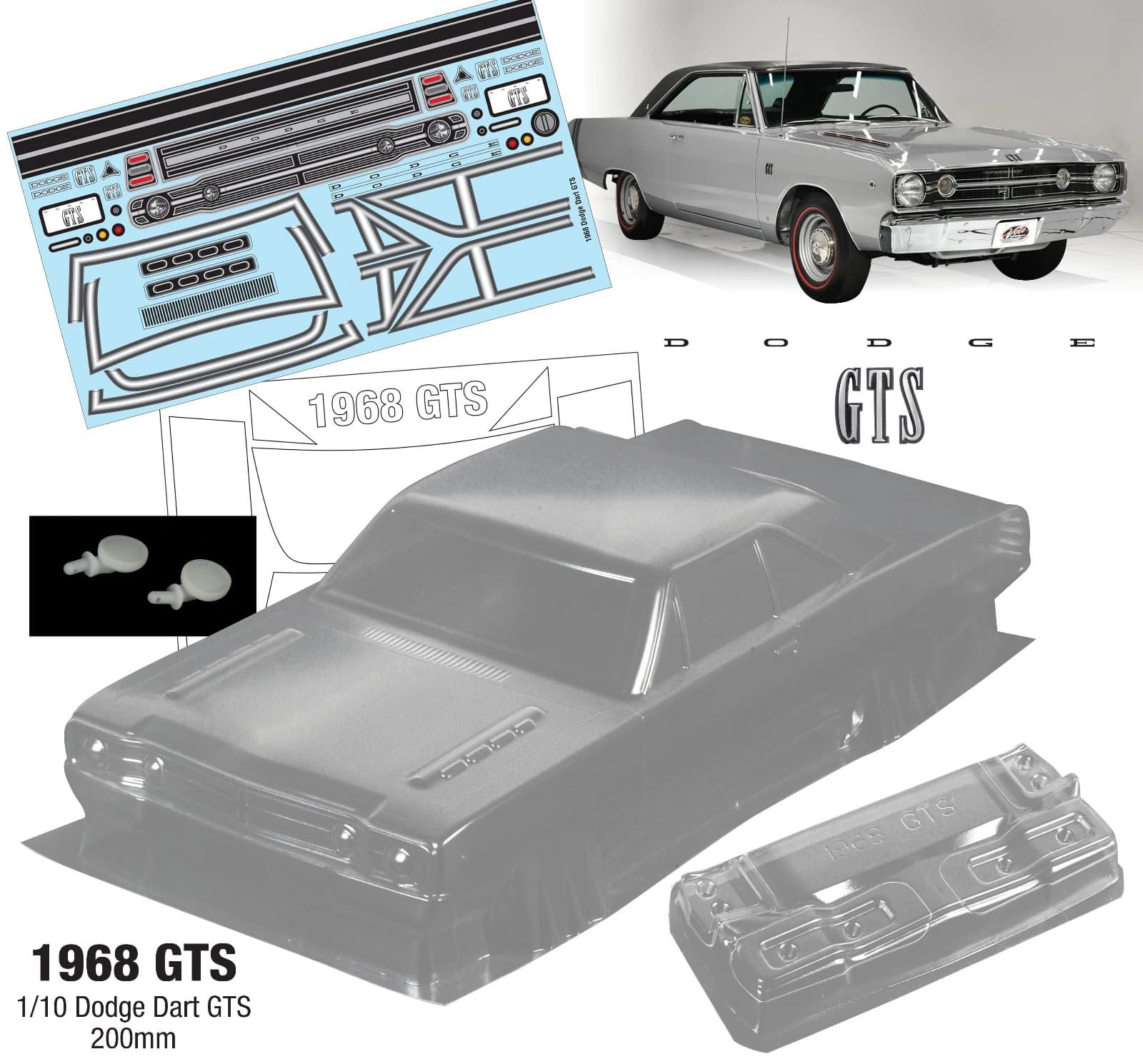 1968 Dodge Dart GTS: 1/10 Drift Body! Pre-Order Your Vintage TT01/TT02 Ride Now!